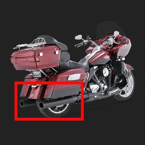 Vance & Hines Touring 4" Blackout Round Slip-ons negro con punta negra 95-16 Touring- - Image 2