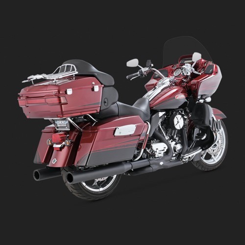 Vance & Hines Touring 4" Blackout Round Slip-ons negro con punta negra 95-16 Touring- - Image 3