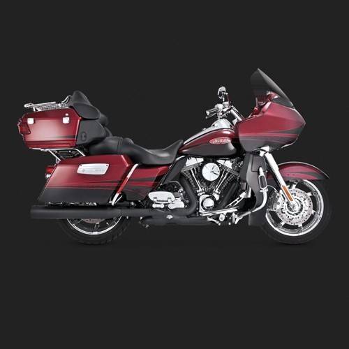 Vance & Hines Touring 4" Blackout Round Slip-ons negro con punta negra 95-16 Touring- - Image 4