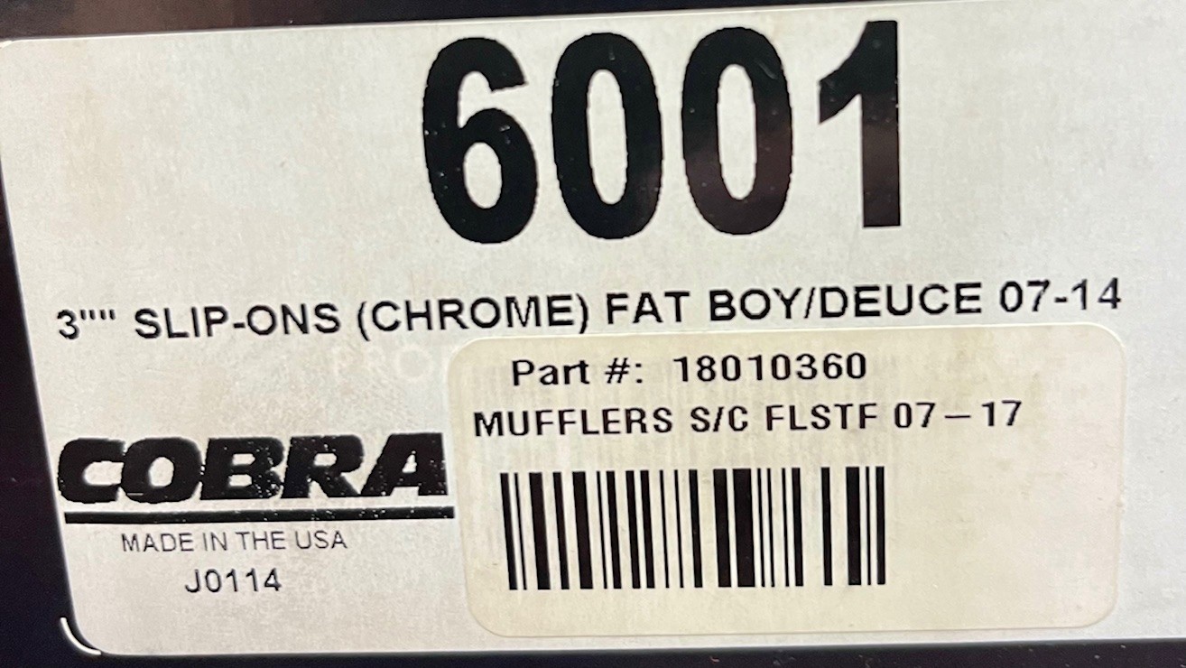 Harley-Davidson Fatboy/Deuce Cobra 6001 3" sin cordones cromados 07-14- - Image 2