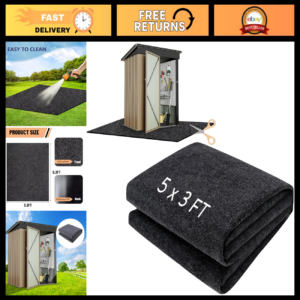 Alfombrilla impermeable para cobertizo de almacenamiento al aire libre 5x3 pies - lavable, a prueba de polvo, antideslizante-