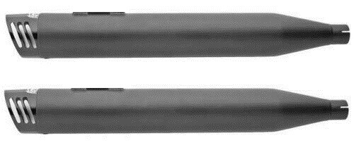 Silenciadores sin cordones Softail Black Racing con puntas negras de Freedom HD00360 Harley-