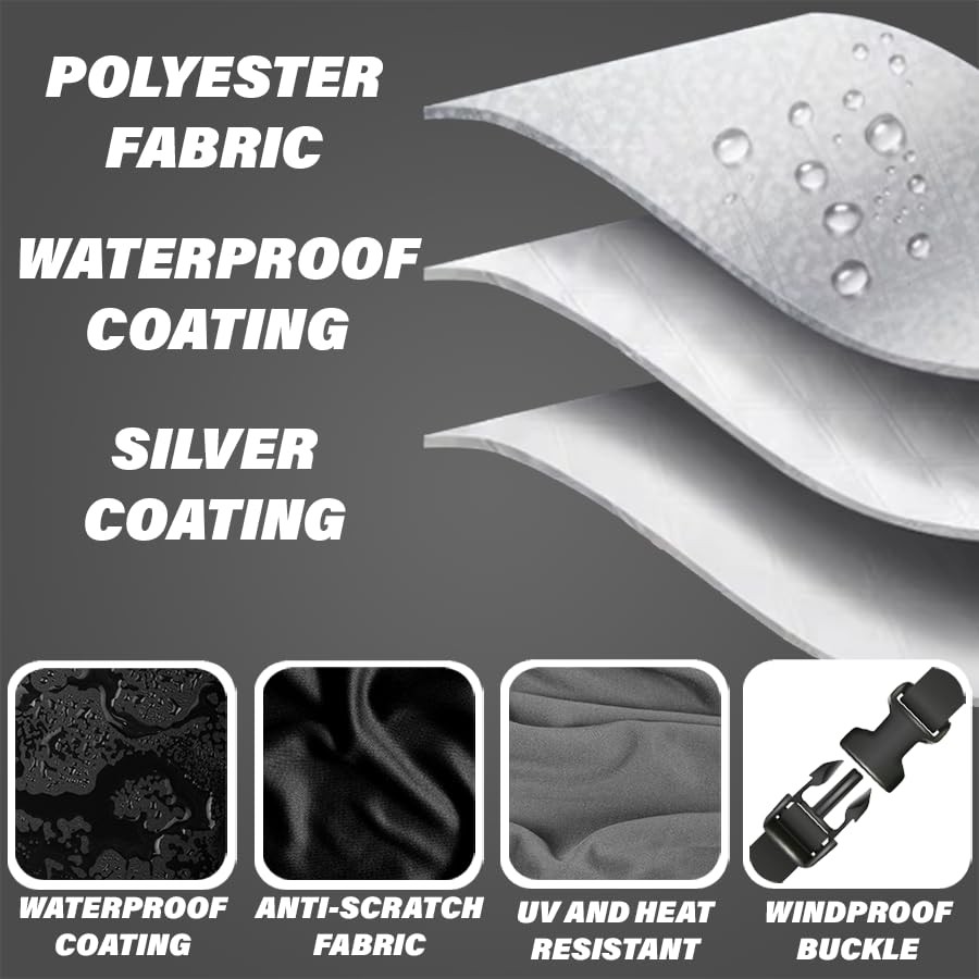 Cubierta impermeable para motocicleta 210D resistente exterior scooter protector de lluvia- - Image 5
