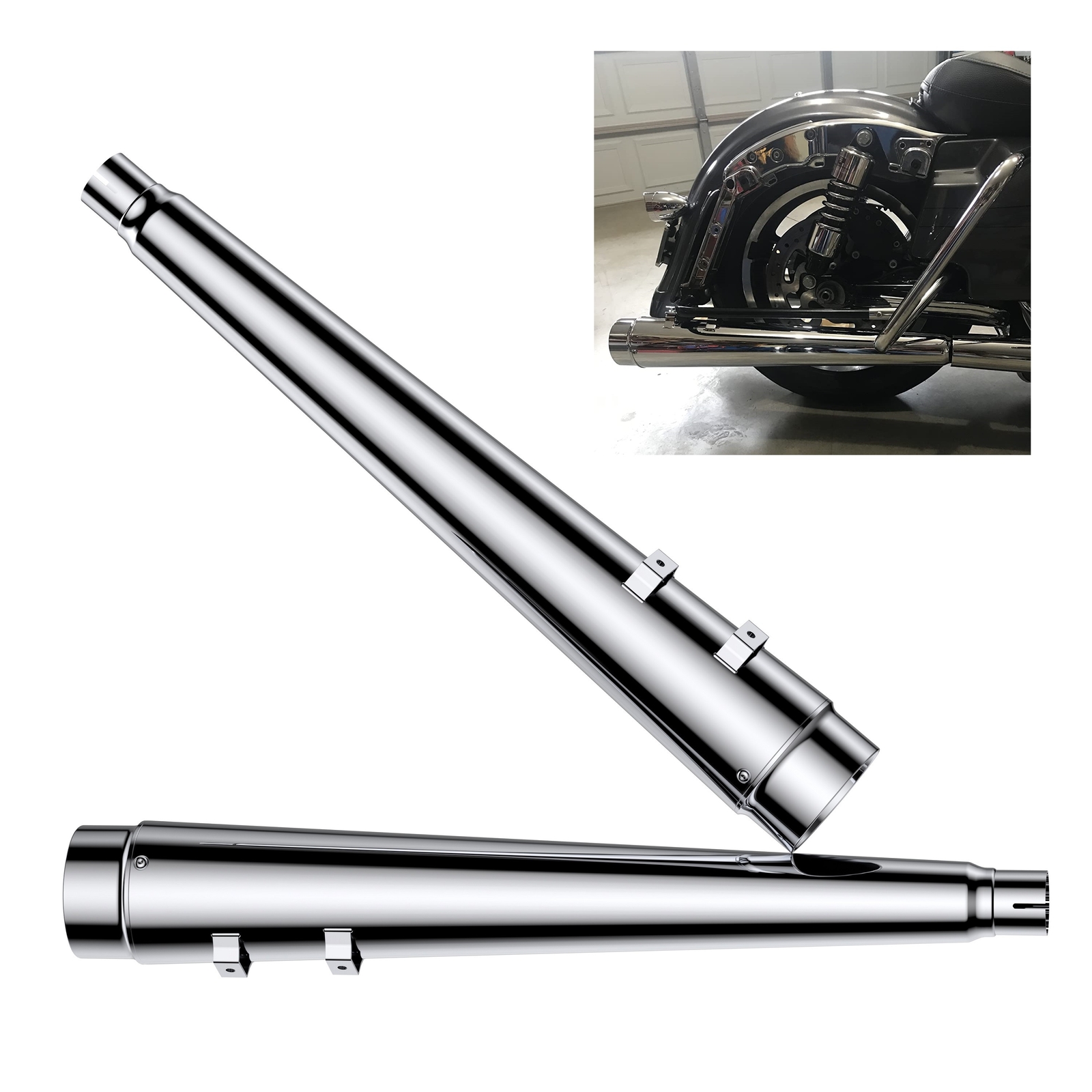 Megáfono antideslizante ANIT 4,4" para escape Harley 95-16 Touring Street Glide-