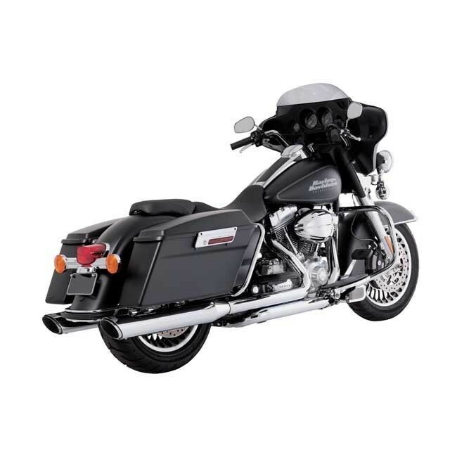 Cordones redondos Vance & Hines Twin Slash cromados para Harley-Davidson Touring 95-16-
