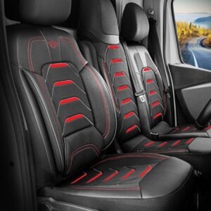 FUNDAS DE ASIENTO A MEDIDA PARA NISSAN NV400 2012-2022 TELA JACQUARD Y CUERO ARTÍSTICO-