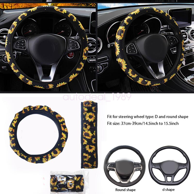 Neoprene Sunflower Universal Automotive Car Steering Wheel Cover Anti Slip - Image 2