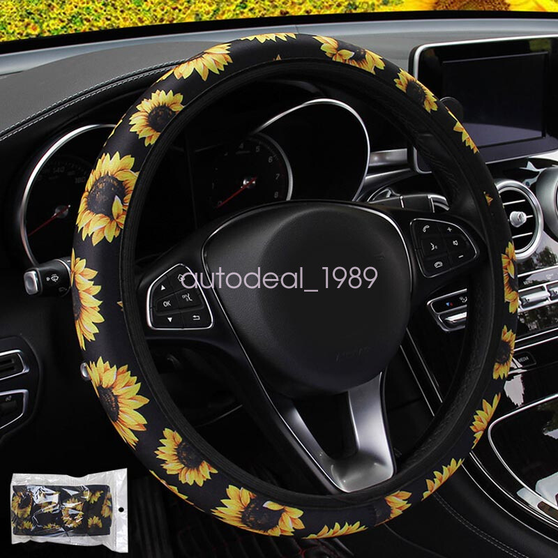 Neoprene Sunflower Universal Automotive Car Steering Wheel Cover Anti Slip - Image 3
