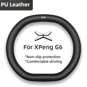 2024 Original Leather Car Steering Wheel Covers Trim For XPeng G6 Breathable
