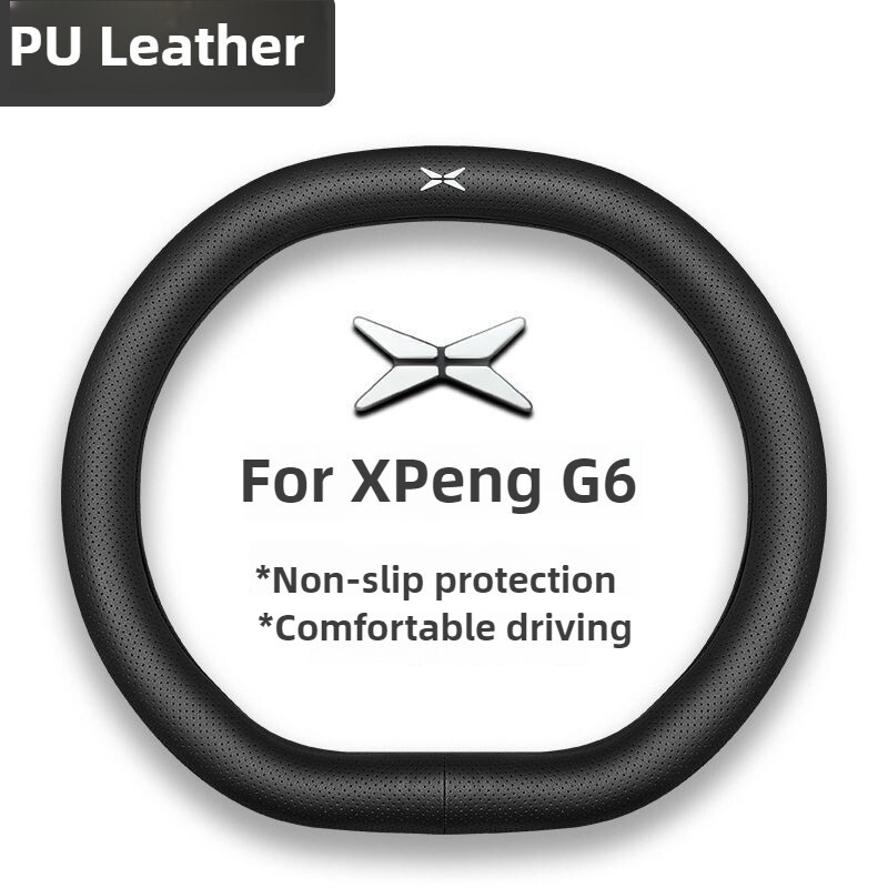 2024 Original Leather Car Steering Wheel Covers Trim For XPeng G6 Breathable