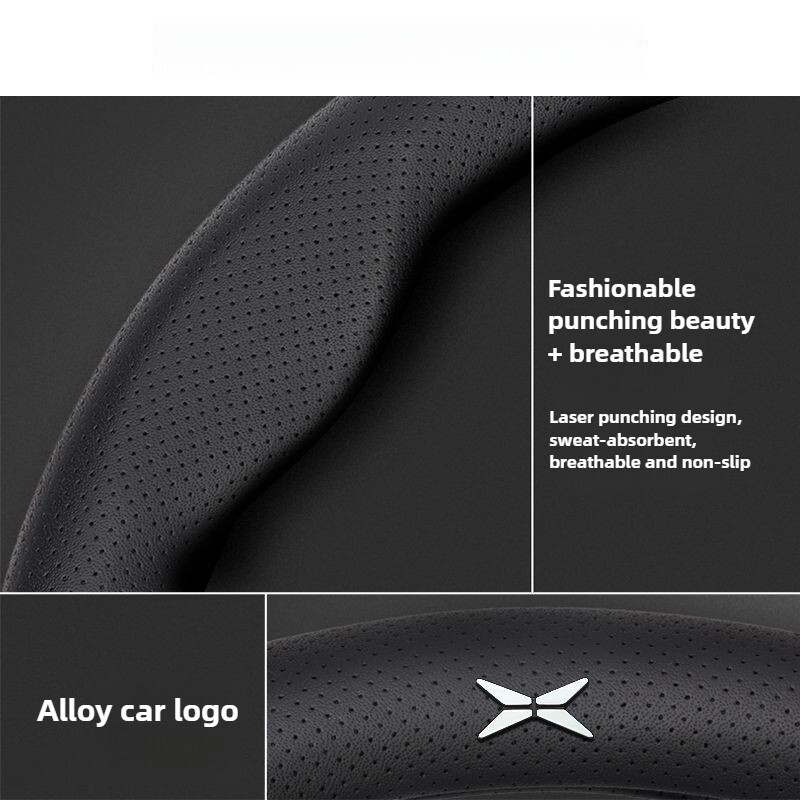 2024 Original Leather Car Steering Wheel Covers Trim For XPeng G6 Breathable - Image 5