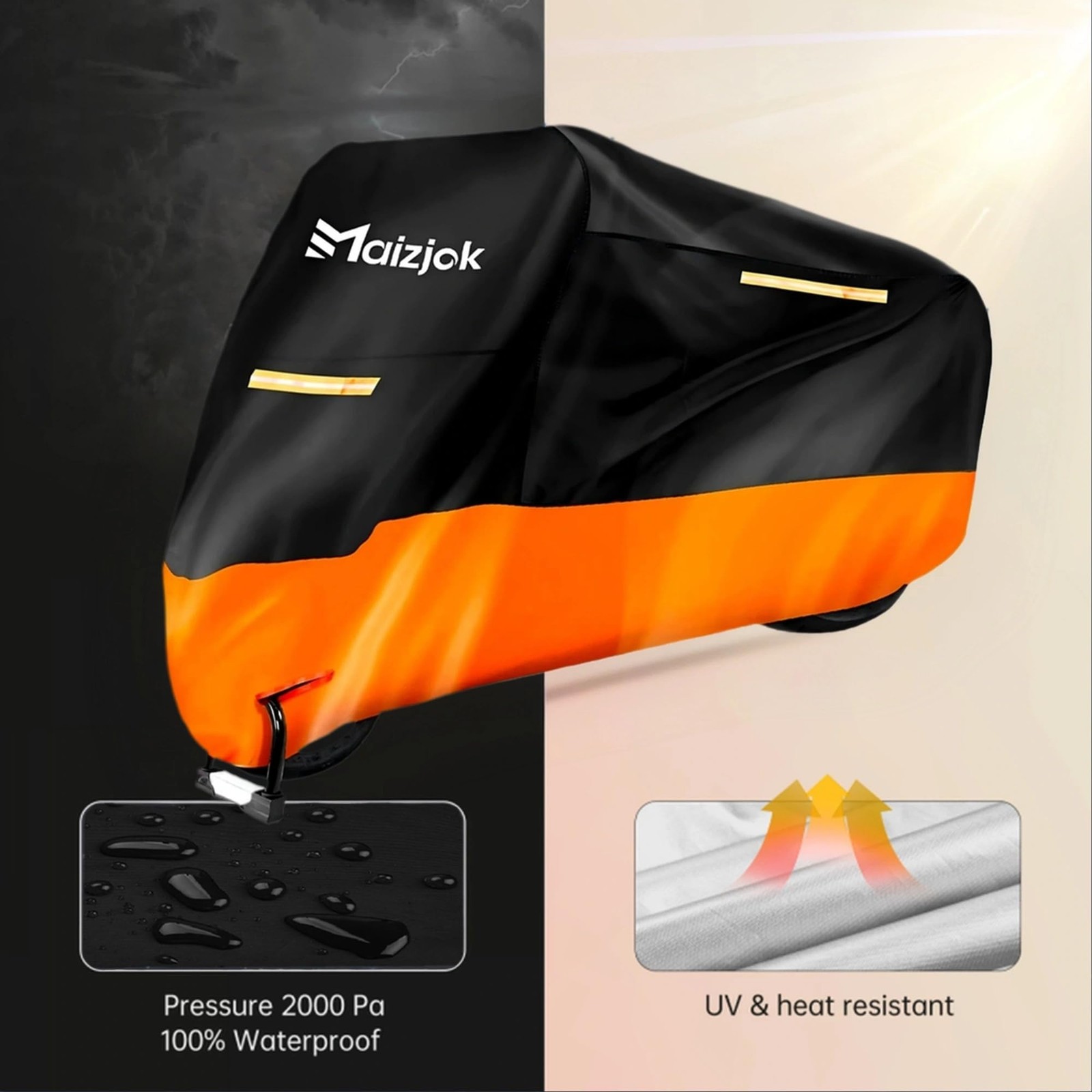 Funda Moto Impermeable Exterior, Cubierta Moto Resistente 210D- - Image 2