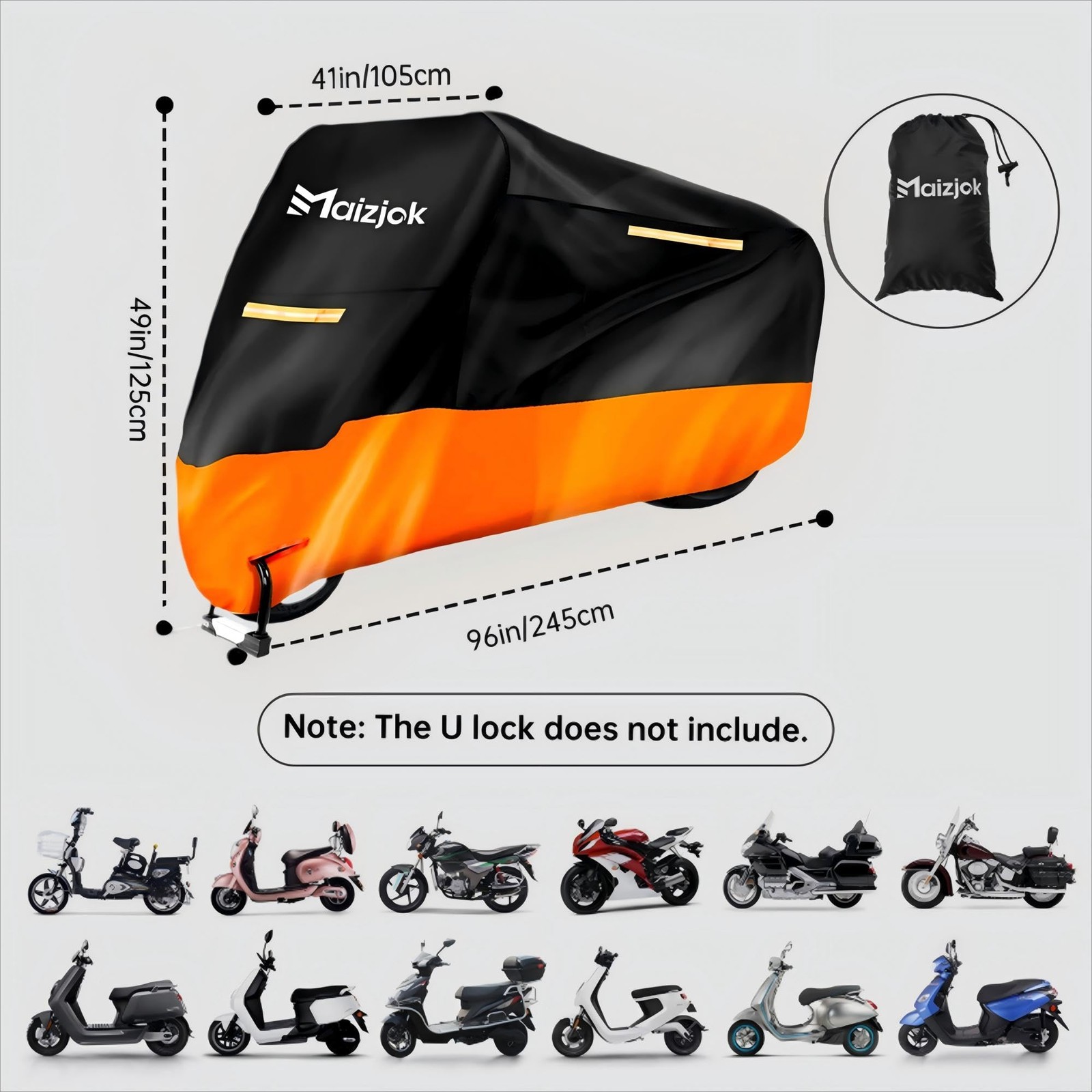 Funda Moto Impermeable Exterior, Cubierta Moto Resistente 210D- - Image 5