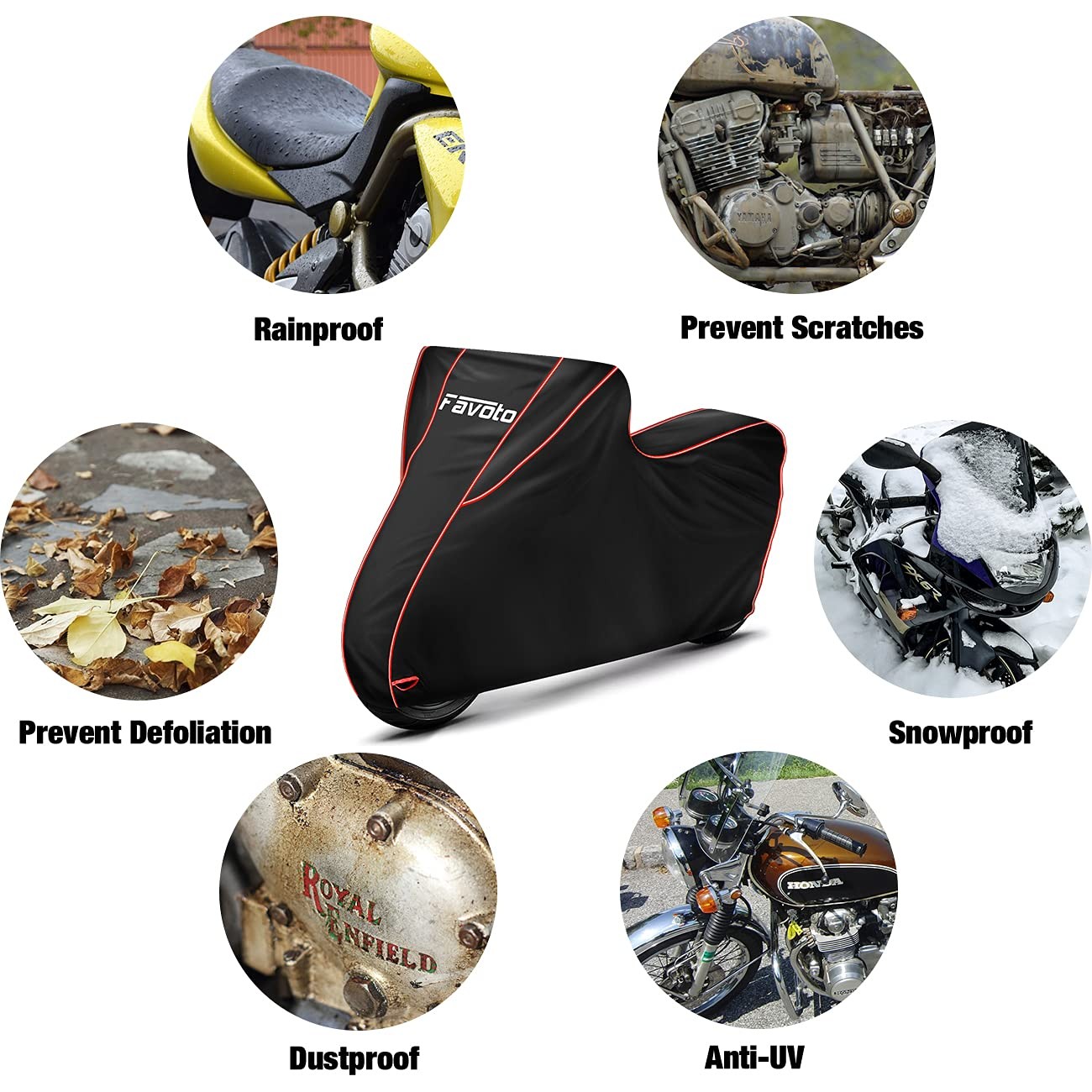 Funda Moto Impermeable 300D Oxford Cubierta Moto Exterior con PU- - Image 2