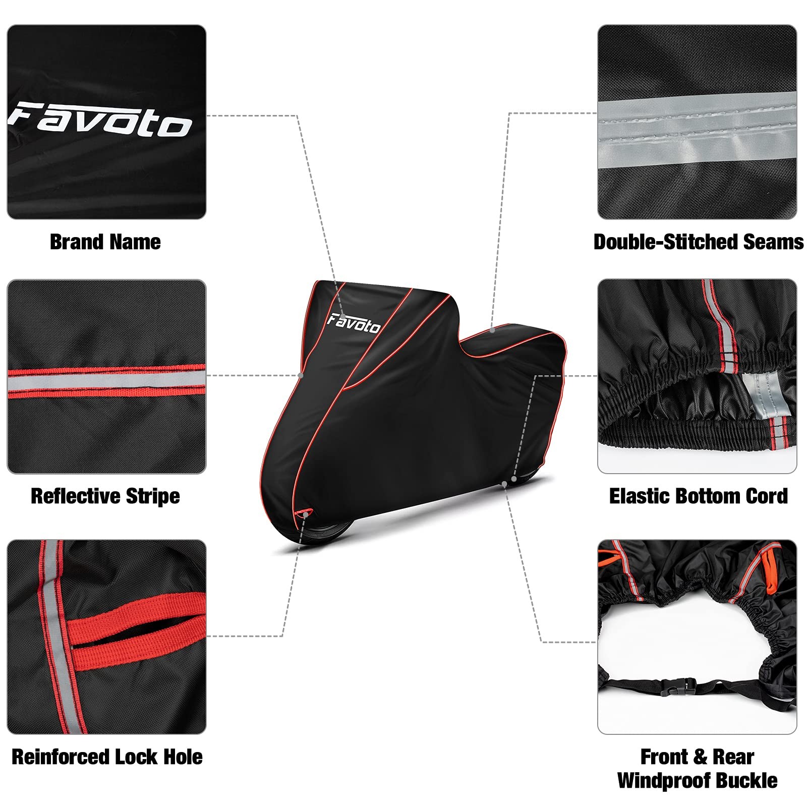 Funda Moto Impermeable 300D Oxford Cubierta Moto Exterior con PU- - Image 3