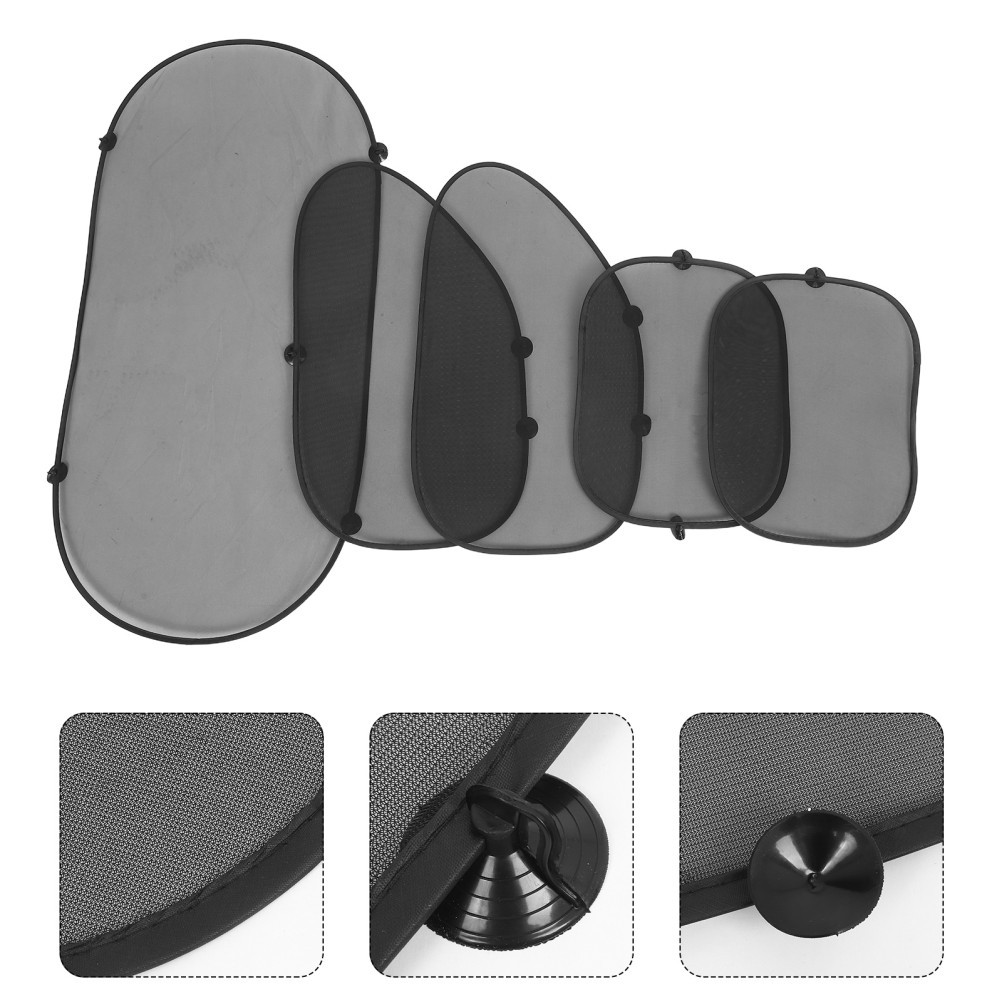 5 PIEZAS Cubierta Parabrisas Trasero Automotriz Ventana Parasol Malla Lateral Coche- - Image 2