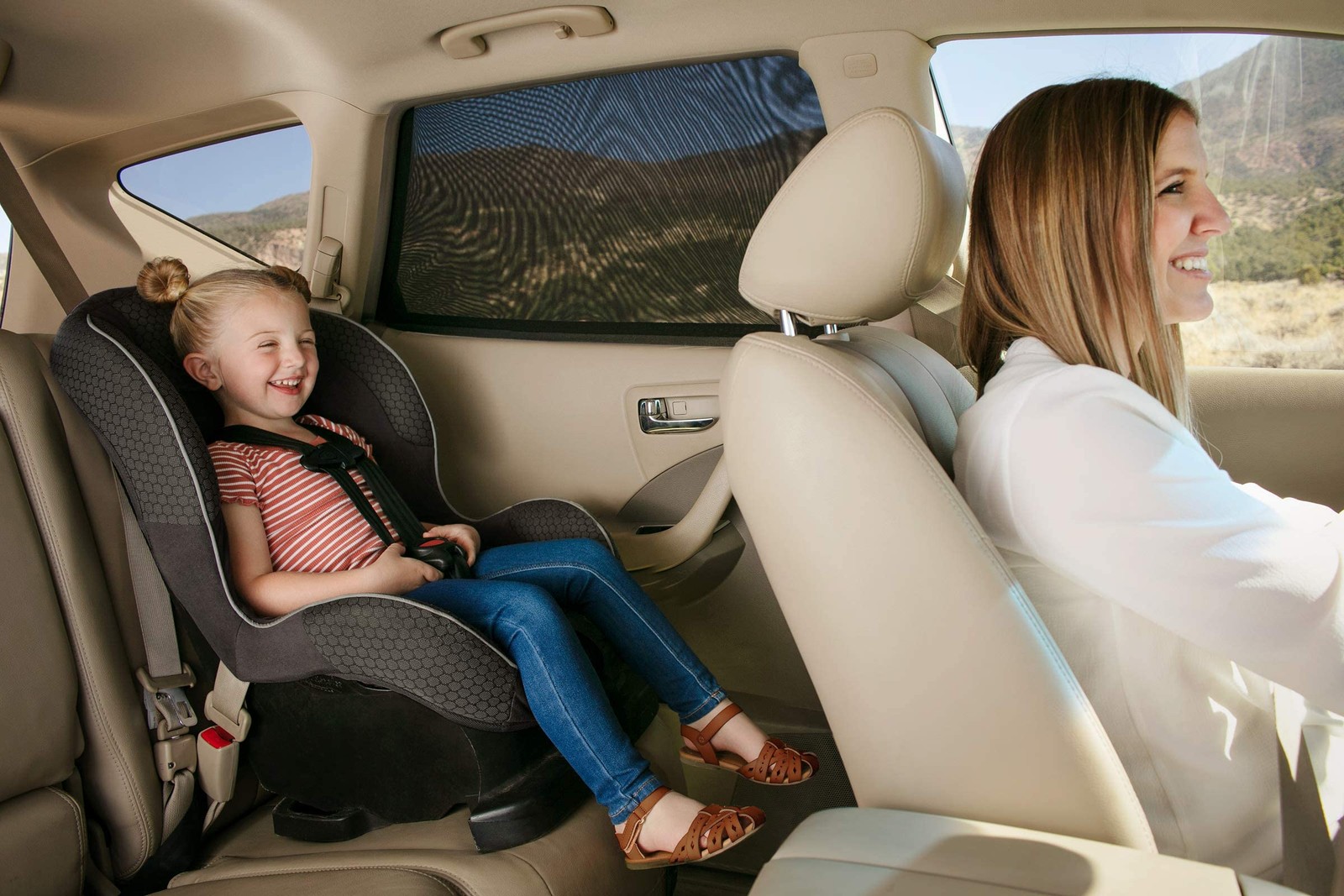 Pertallas de ventana traseras para niños de coche para bebé (paquete de dos) - elásticas y- - Image 2