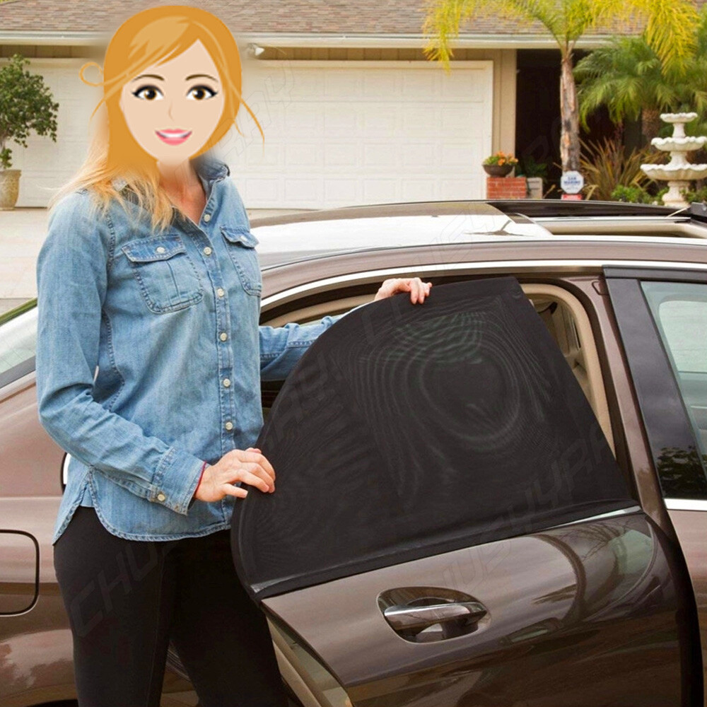 Cubierta parasol ventana lateral trasera coche visera malla protector parasoles protección UV- - Image 4