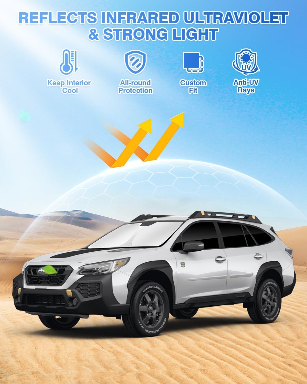 Parasoles para Subaru 2020-2025 7 piezas Outback 2020-presente, negro - - Image 2