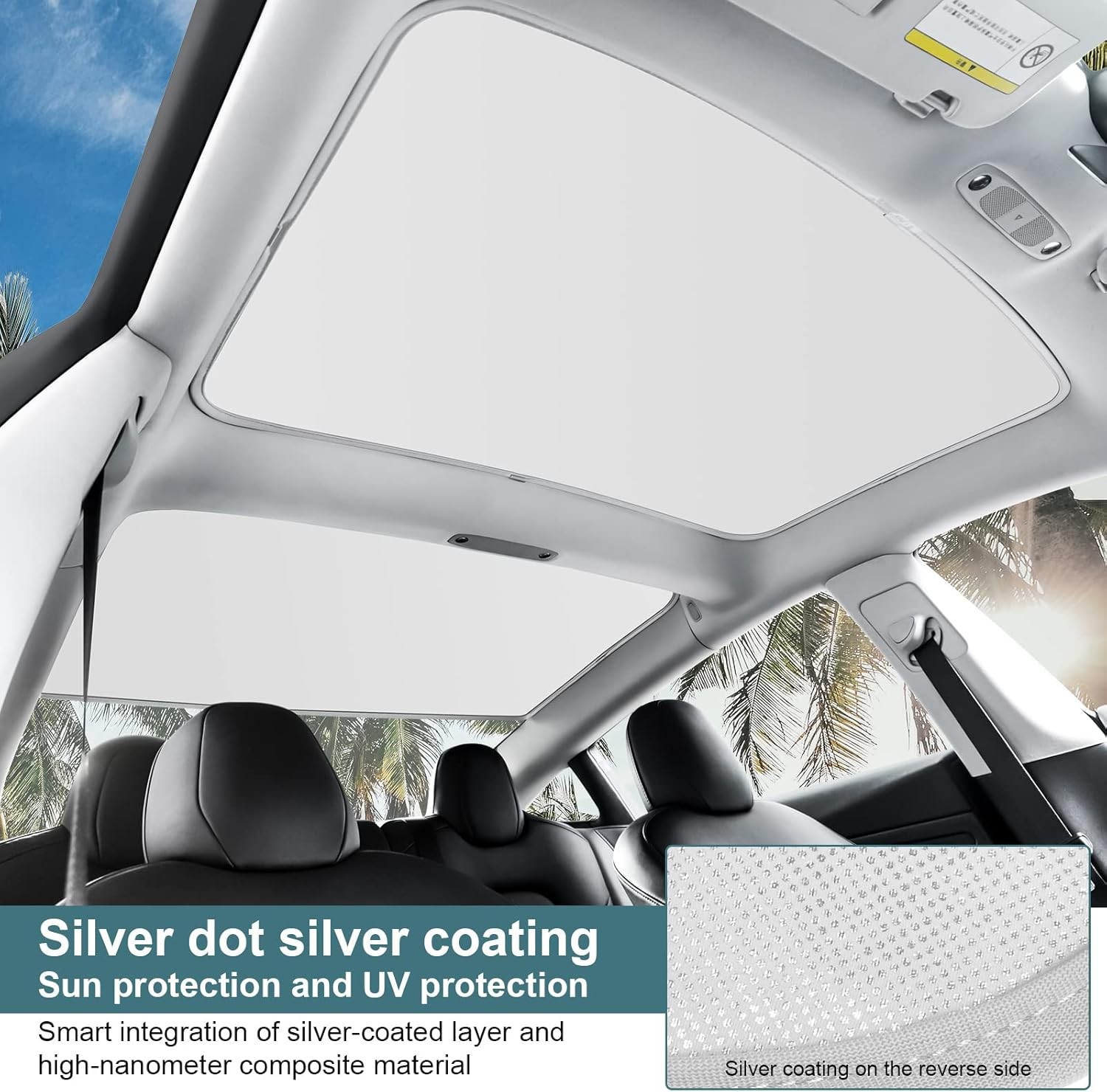 Parasoles de techo para Tesla Modelo 3, 3 (2017-2020), blanco hielo - - Image 5