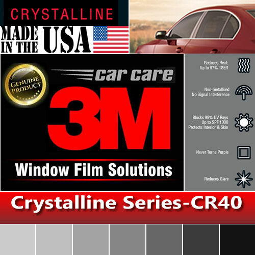 3M Crystalline CR40 40% VLT Automotive Car Window Tint Film Roll Size 60" x 20"