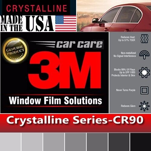 3M Crystalline 90%VLT Automotive Car Window Tint Film Roll Size 24" x 44" CR90 E - Image 2