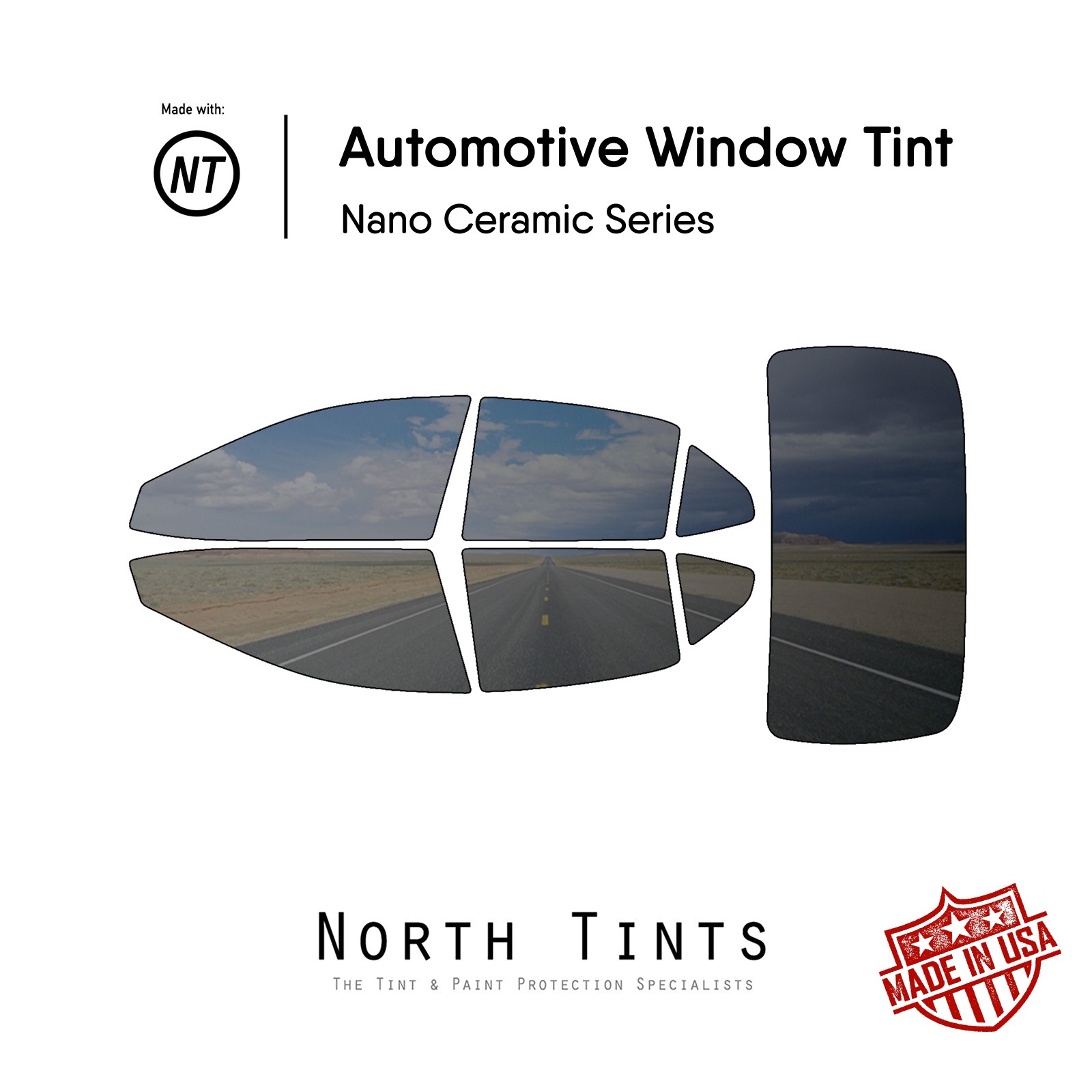 Película de tinte de ventana precortada nano cerámica vidrio automotriz para Toyota Camry 2018-2024-
