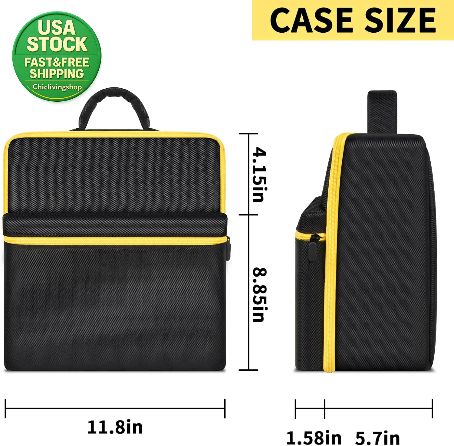 Bolsa de almacenamiento de arranque para puente de coche compatible DEWALT DXAEJ14 negro amarillo cremallera- - Image 5