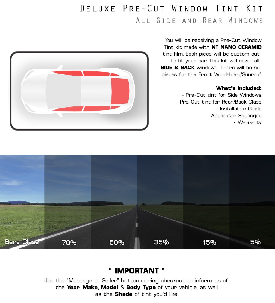 Película de tinte de ventana precortada nano cerámica vidrio automotriz para Toyota Camry 2018-2024- - Image 3