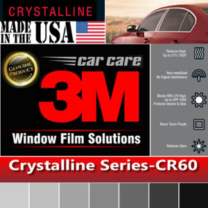 3M Crystalline 60% VLT Automotive Car Window Tint Film Roll Size 30" x 8" CR60 E