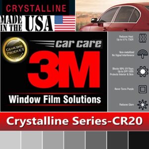 3M Crystalline 20%VLT Automotive Car Window Tint Film Roll Size 60" x 6" CR20