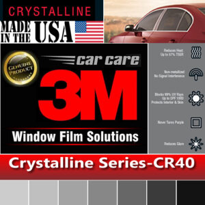 3M Crystalline 40% VLT Automotive Car Window Tint Film Roll Size 30" x 8" CR40