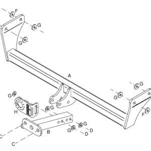 Barra de remolque automotriz con brida fija Towtrust para Jeep Patriot SUV 2007-en adelante-