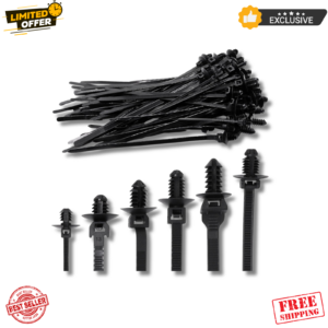 60 PIEZAS Corbatas de Cremallera de Montaje a Empuje - Clips de Cable de Nylon para Arnés de Cable Automotriz, Tipo 6-