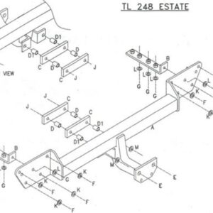 Barra de remolque automotriz con brida fija Towtrust para Rover 75 berlina 1999 a 2006-