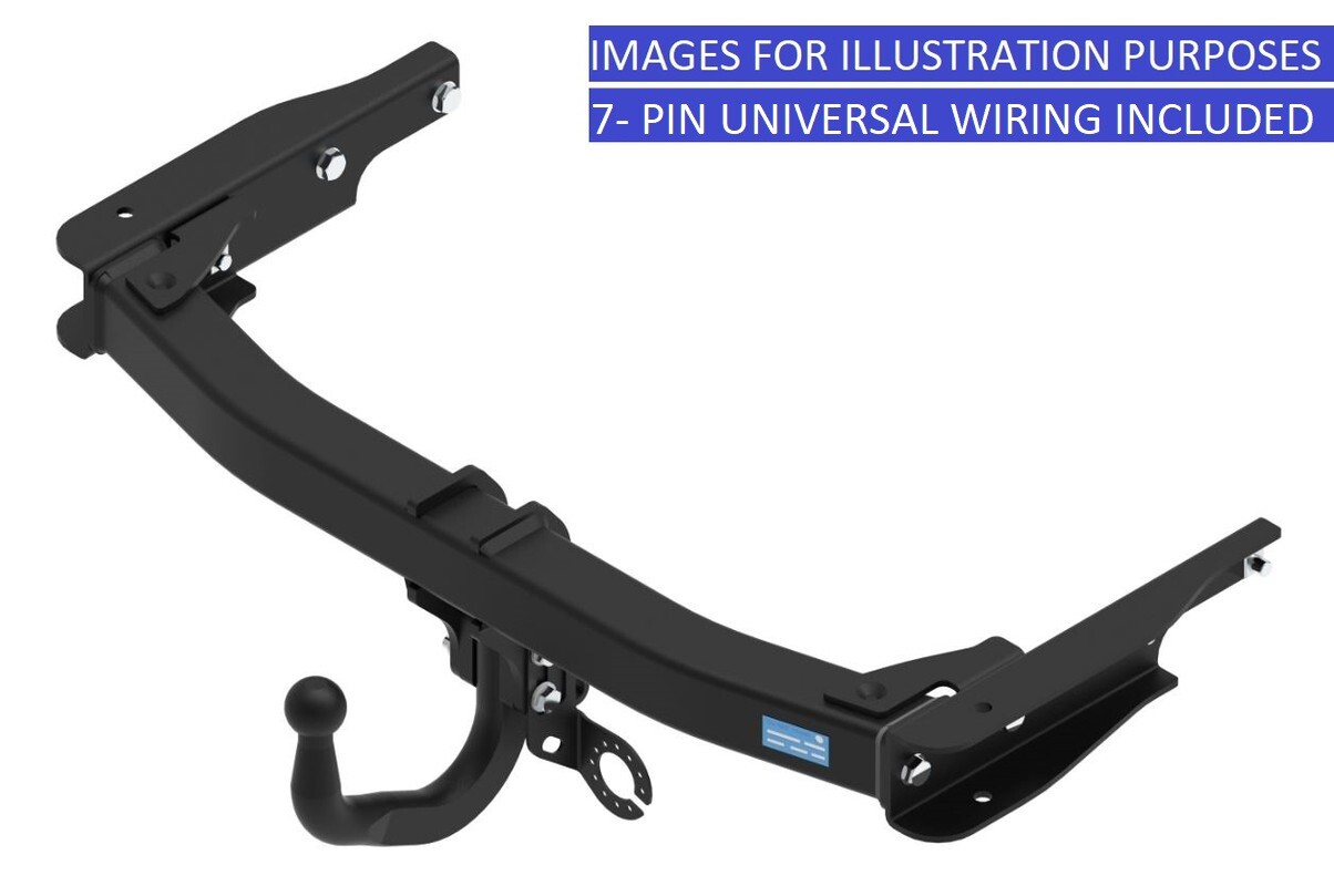 Barra de remolque de acero automotriz Towtrust Swan Neck + cableado uni 7P para Seat Ateca 16 unidades-
