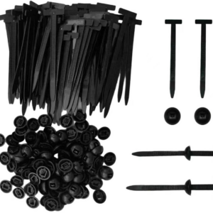 Kit de 100 piezas de sujetador de amarre de cable de nailon automotriz - hebilla universal para atar con cremallera para automóvil -
