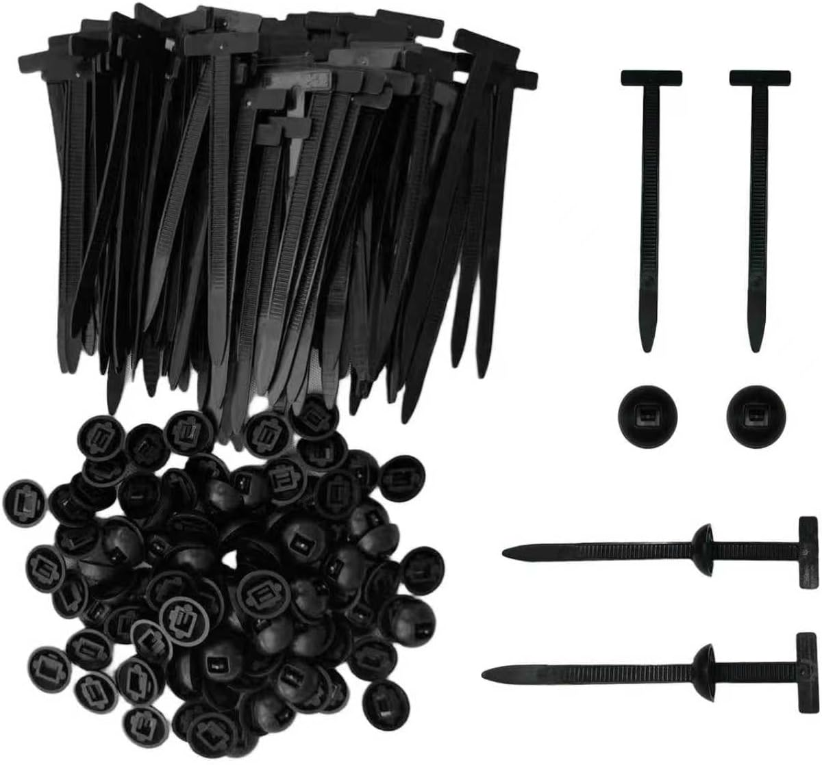 Kit de 100 piezas de sujetador de amarre de cable de nailon automotriz - hebilla universal para atar con cremallera para automóvil -