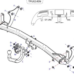 Barra de remolque automotriz Towtrust cuello de cisne para Citroen C5 Aircross SUV 2018-en adelante-
