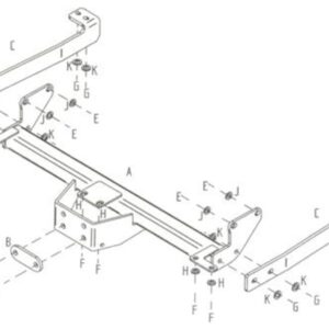 Barra de remolque automotriz de brida fija Towtrust para Renault Master Van 1998 - 2010-
