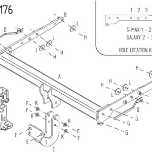 Barra de remolque automotriz de brida fija Towtrust para Ford S Max MPV 2006 a 2015-