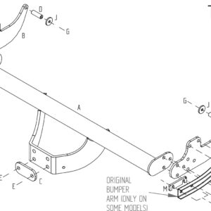 Barra de remolque automotriz de brida fija Towtrust para camioneta Toyota Hi-Lux 2005 a 2011-