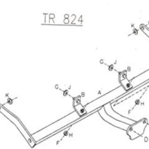 Barra de remolque automotriz con brida fija Towtrust para furgoneta Renault Kangoo 1998 a 2009-