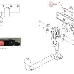 Barra de remolque automotriz desmontable vertical Towtrust para Jeep Wrangler 2018 en adelante-