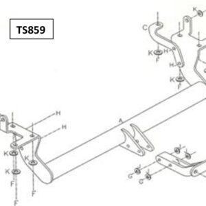 Barra de remolque automotriz de brida fija Towtrust para Suzuki Grand Vitara SUV 2005 a 2014-