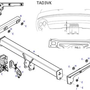 Barra de remolque automotriz desmontable vertical Towtrust para Audi A4 berlina 2015 en adelante-