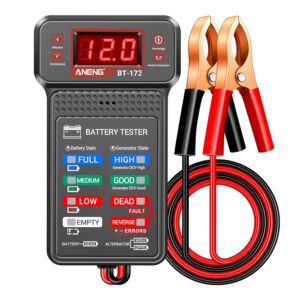 Probador digital de baterías automotrices de 12 V, analizador de carga de alternador, voltímetro con-