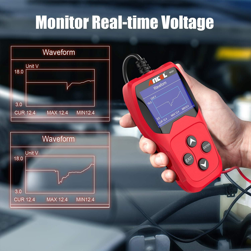 12V Car Battery Tester Digital Automotive Batteries Alternator Diagnostic Tool - Image 3