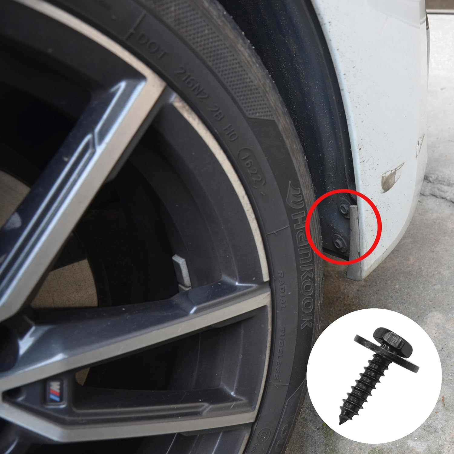 40 PIEZAS Tornillos hexagonales autorroscantes negros con arandelas para paneles automotrices, puertas...-