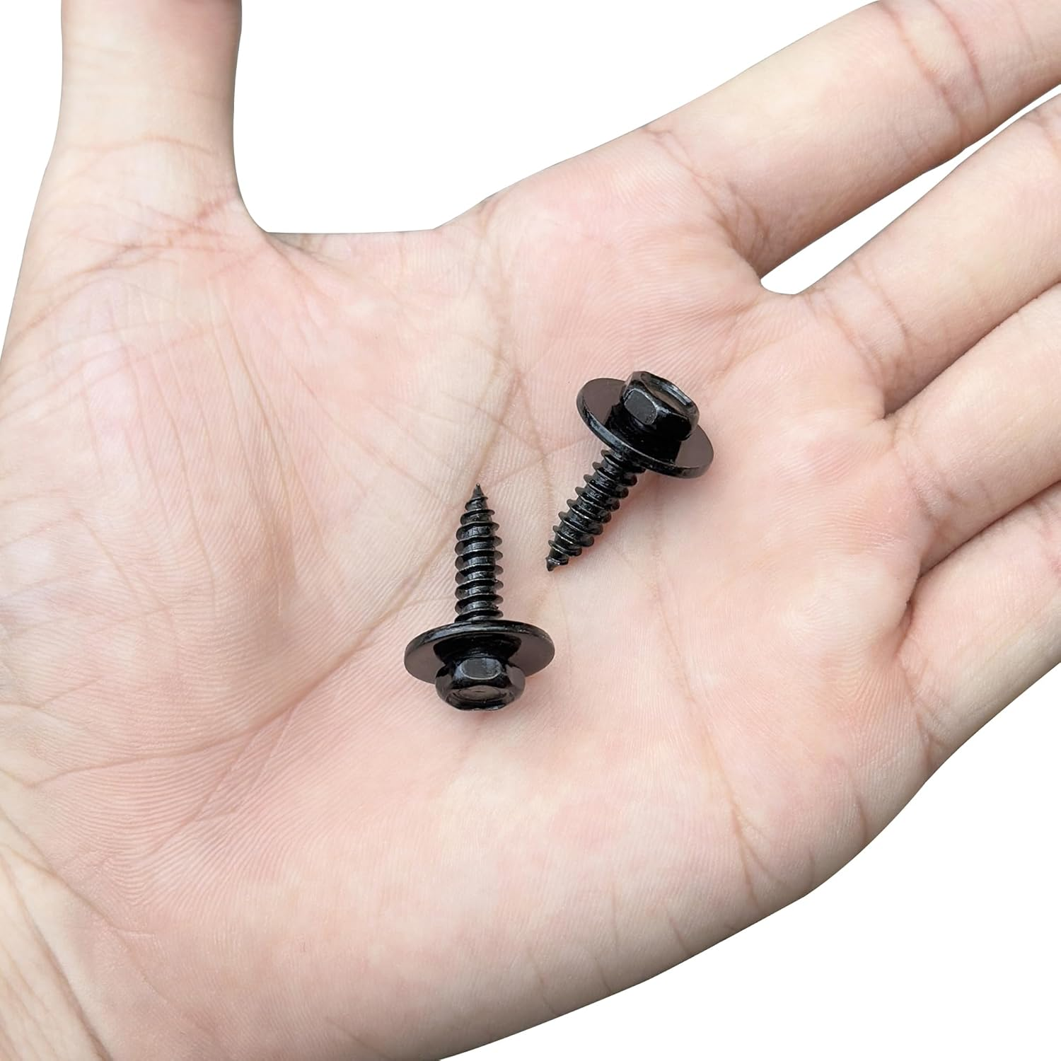 40 PIEZAS Tornillos hexagonales autorroscantes negros con arandelas para paneles automotrices, puertas...- - Image 3